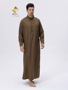 Túnica árabe para hombre de primera calidad, modelo Qatar 2025, elegante, suave y agradable al tacto, hecha de algodón. - Product Image 6