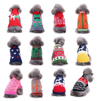 Pull pour chien de Noël et d'Halloween, rayé rouge, flocon de neige, tricoté, manteau d'hiver pour chiots, vêtements pour animaux de compagnie de petite et moyenne taille