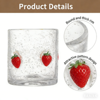 Vaso de Jugo de Vidrio Transparente Hecho a Mano, Sin Plomo, Personalizado, Vaso Decorativo