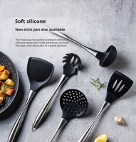 Ustensiles de cuisine en silicone de qualité alimentaire résistant à la chaleur, ensemble de spatules avec manche en acier inoxydable 304