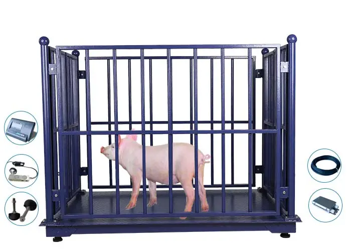 1-1.5 Ton 1.2*1.2 m Digital Weighting Cattle Scales Electronic Animal Scales with Lock and Fences