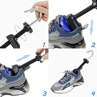 Arbre à chaussures en plastique unisexe Rangement 4 voies Taille variable UK 7-13 Extenseur pour largeur et longueur de chaussures pour pieds larges