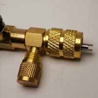 Outil d'installation de suppression de noyau de soupape SAE 1/4 et 5/16 Port Adaptateur en laiton Outil de soupape Schrader pour systèmes de réfrigérant R22 R410a