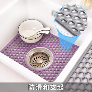 Silicone Kitchen Sink Mat Square Non Slip Hollow Design Drainage Heat Insulation Daily Use Countertop Mat - Product Image 3