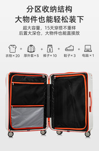 Valise moderne compacte à code avec poignée télescopique large, ouverture frontale, roulettes pivotantes, <span class=keywords><strong>bagage</strong></span> cabine en polycarbonate - Product Image 4