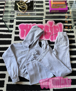 <strong>Pink</strong> Distressed <strong>Sweatsuit</strong> Women 2 <strong>Piece</strong> Set French Terry Cotton Vintage Wash Hoodies Straight-leg Sweatpants Female Set