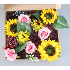 Cadeau de saint-valentin, mélange de fausses Roses poussiéreuses, coffret de fleurs artificielles en soie, pour Bouquet de mariage DIY - Product Image 6