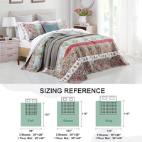 Couette de style farmhouse certifiée OEKO-TEX, légère, patchwork, design matelassé, antimicrobienne, respirante, pour lit Queen et King