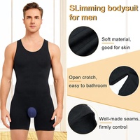 Body sculptant amincissant pour homme, à compression intégrale, effet ventre plat, entrejambe ouvert, grande taille
