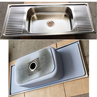 Évier de cuisine robuste en acier inoxydable de 0,7 m avec grand bac, 120x50 cm, à double ailes - Prix direct usine