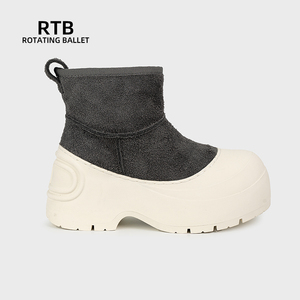 Frauen wasserdichte Kuh Wildleder Leder Schneeschuhe Wolle gefüttert dicke Sohle warme Winters chuhe - Product Image 2