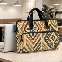 Sac pour ordinateur portable matelassé à imprimé floral Art Déco tropical personnalisé, motif Kapa Hawaïen, pour le shopping, les voyages et le transport quotidien