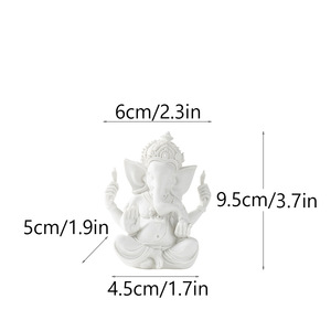Statuetta in Resina del Dio con Testa di Elefante, Ispirazione Zen, Dipinta a Mano, Ecologica, Decorazione per la Casa, Artigianato da Scrivania - Product Image 4