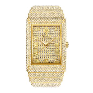<span class=keywords><strong>Montre</strong></span> à quartz pour <span class=keywords><strong>femme</strong></span> - <span class=keywords><strong>Cadran</strong></span> orné de diamants, boîtier en alliage doré, <span class=keywords><strong>montre</strong></span> analogique étanche pour un usage quotidien - Product Image 5