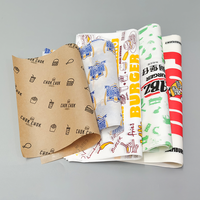 Papier d'emballage pour hamburgers, sandwichs, résistant à la graisse, avec logo personnalisé imprimé, qualité alimentaire