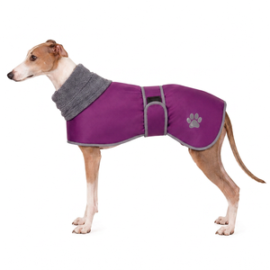Abrigo de Invierno para Perro Greyhound, Forrado de Felpa, Ajustable, Color Gris Sólido, para Uso en Exteriores - Product Image 6