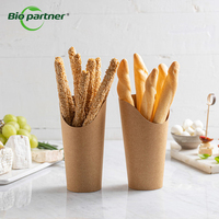 Boîte à emporter en papier kraft jetable pour restauration rapide Conteneur d'emballage pour frites et poulet frit pour collations et chips de pommes de terre