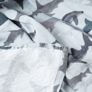 بطانية أطفال مخصصة الطباعة من الموسلين عالية الكثافة، بطانية استقبال للمواليد الجدد بطباعة رقمية، بطانيات من القطن والخيزران - Product Image 2