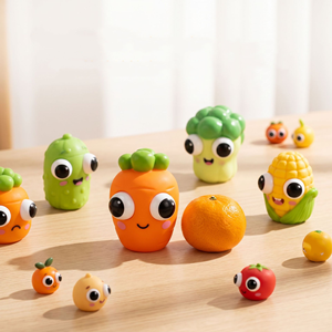 Jouet à presser créatif Dinosaure Regardant - Jouet anti-stress mignon et amusant en forme de légumes et de fruits simulés - Product Image 3