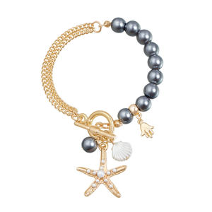 Joyería INS verano estilo Casual estrella de mar Palma clavícula cadena con cuentas empalme luz lujo collar de gama alta - Product Image 6