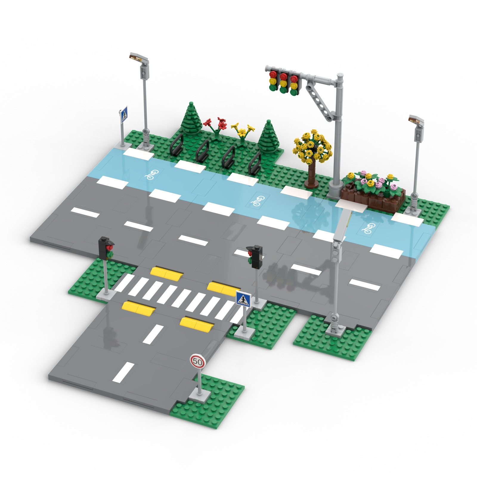 Ensemble d'extension de panneau routier urbain en forme de T (440g)