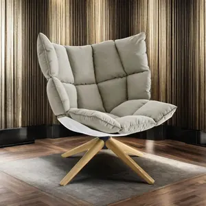 Suave sofá relajación chaise lounge bañera acentos de terciopelo blanco acento beige silla cómoda para sala de estar