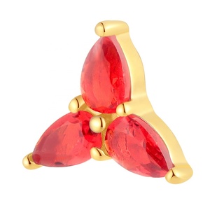 Piercing Stories 14K Oro Sólido Triángulo En Forma Extremos Roscados Piercing Joyería - Product Image 3