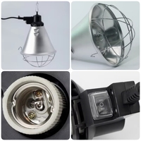 Support de lampe chauffante et kit de lampe chauffante E27 25/50/75/100/150/200W pour l'élevage de volailles, porcs, poussins, dispositif thermique, lampe de sauna pour lézards