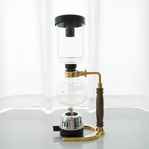 Benutzer definierter Druck 360ml 600ml Schwarz und Braun Umwelt freundliche Glas-Kaffee-Tee-Siphon-Kanne mit Geschenk box