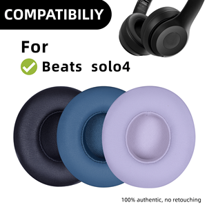 CORBORS Coussinets de remplacement <span class=keywords><strong>pour</strong></span> <span class=keywords><strong>casque</strong></span> supra-auriculaire sans fil Solo 4 <span class=keywords><strong>Mousse</strong></span> à mémoire de forme en cuir protéiné souple Portable - Product Image 2