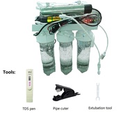 Purificateur d'eau par osmose inverse sous évier électrique 100 GPD usage commercial et domestique prise EU filtration 7 étapes construction en plastique