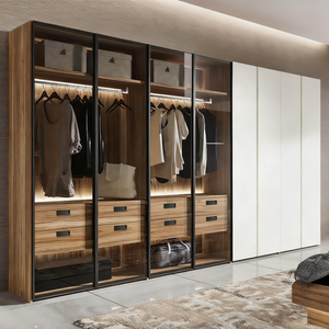 Armario de Pared con <span class=keywords><strong>Puertas</strong></span> Corredizas Modernas de Madera Maciza, Precio al por Mayor, Protección Ambiental, Duradero, Gran Almacenamiento, Personalizable - Product Image 4