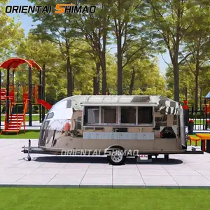 Stainless Steel hot dog small coffee ice cream vending cart restaurant mobile fast Airstream food trailer truck for sale