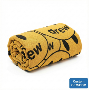 Couverture en jacquard tissé épais et crypté, multi-usages, résistante aux taches, au sourire jaune joyeux et inspirant, fabrication directe d'usine, OEM - Product Image 6