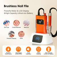 Yaqin - Perceuse à ongles sans fil - Perceuse à ongles haute vitesse originale - 40000 tr/min - Avec chargeur sans fil