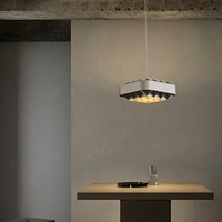 Lampes suspendues de style industriel rétro pour restaurant, en fer argenté, carrées, pour la décoration de la maison