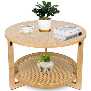 Mesa de almacenamiento de estilo rústico moderno y sencillo, mesa de centro decorativa de ratán creativa, decoración para sala de estar, mesa de centro pequeña - Product Image 5
