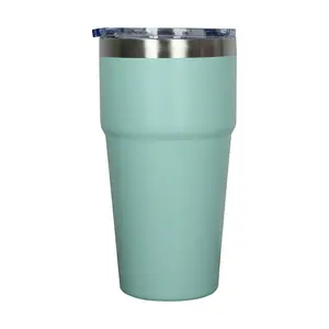 Sublimation Mugs Cups Stainless Steel Coffee Travel Tumbler Cups with Clear Lid 16oz 26oz