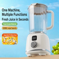 Mixeur Portable Sans Fil Rechargeable Multifonctionnel pour Smoothies aux Fruits avec Affichage Numérique 600ml pour la Maison et la Cuisine