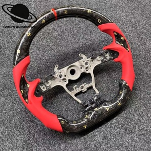 Volant de direction à 3 branches en fibre de carbone OLIVER avec patch en forme de cornes de démon, style feuille d'or forgée, pour <span class=keywords><strong>Corvette</strong></span> C8 - Product Image 4