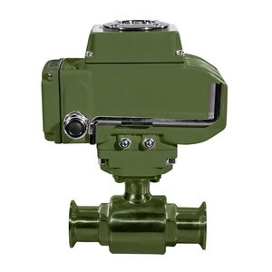 Vanne à bille électrique sanitaire en acier inoxydable à commande motorisée COVNA, commande urgente, DN40, port L, bride tri-clamp, qualité alimentaire - Product Image 5