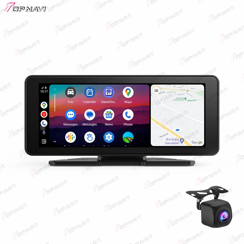 Topnavi 6.86 pouces universel sans fil Carplay écran avec GPS amplificateur DSP caméra moniteur de voiture Portable Carplay