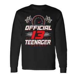 T-shirt officiel à manches longues pour adolescents, pour garçons, 13e anniversaire, Racing - Product Image 1