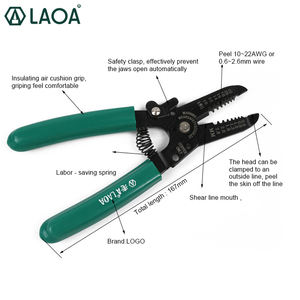 Para LAOA, alicates Pelacables de mano precisos de 7 pulgadas, construcción de acero con superficie de mandíbula dentada, mango de PVC para corte de eliminación de cables - Product Image 2