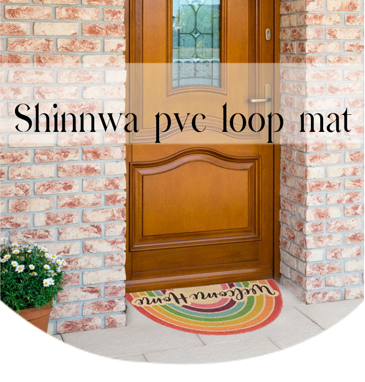 Shinnwa PVC coil door mat non-slip indoor outdoor rug entryway welcome mat shoe carpet cartoon dog print pet mat