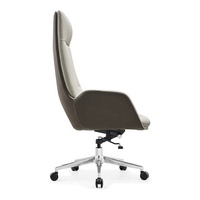 Chaise de bureau de luxe haut de gamme européenne en cuir, chaise de direction pour salle de conférence, base en aluminium, chaise en PU pour bureau