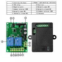 Interruptor de Control Remoto Inalámbrico Inteligente HFY RF433 de 12-60V CC, Alcance de 100m, Alimentado por Batería, Material ABS, 10A, Modulación ASK, Aprendizaje
