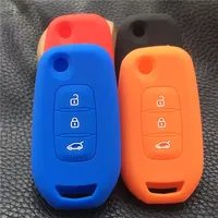 Housse de clé de voiture en silicone de haute qualité pour Kadjar, coque de clé pliable à 3 boutons