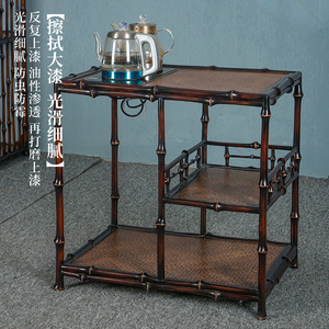 Chinese Style <b>Bamboo</b> Tea <b>Table</b> With Storage Shelf For Living Room Home Use - Product Image 3