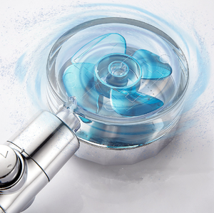 หัวฝักบัวแบบเทอร์โบชาร์จ ใบพัดหมุนได้ 360 องศา พร้อมปุ่มหยุด - Product Image 5